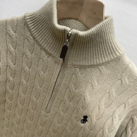 Polo Ralph Lauren Classic turtleneck zip-up cable knit sweater - Picture 2 of 9